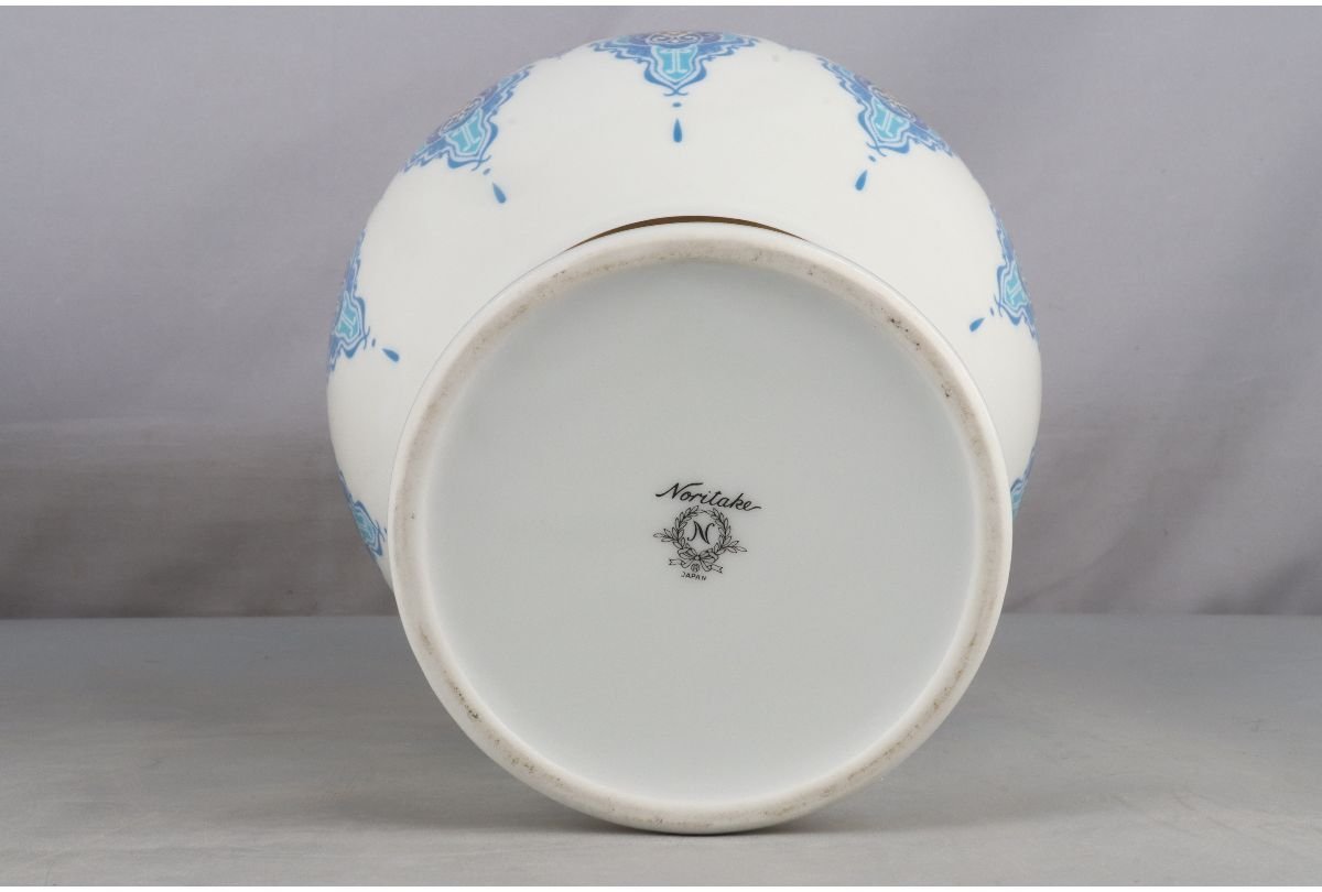 URA]Noritake(ノリタケ)/耳付金彩花瓶/31.2cm/12-01-127(検)骨董/英国