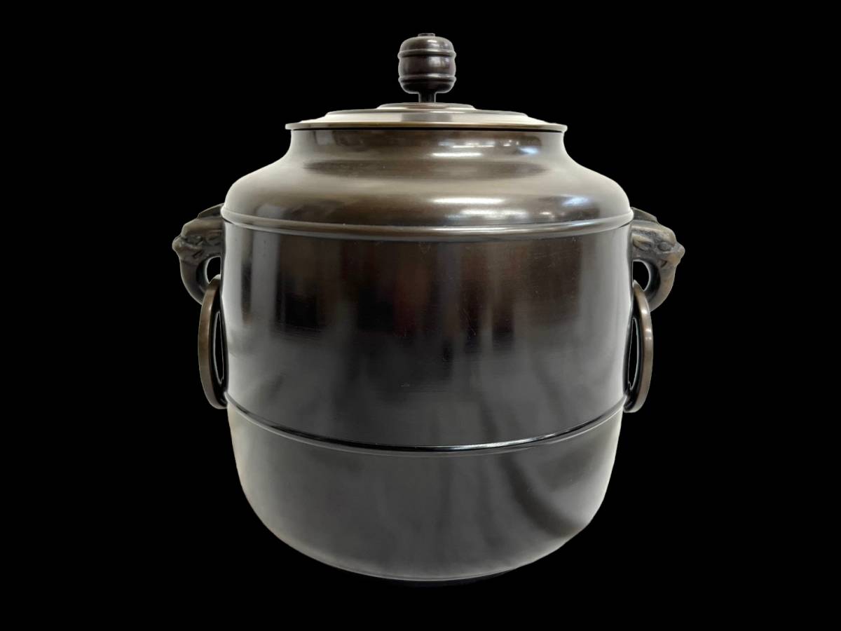 イ527 皆具『鋳師金森浄栄』『唐銅皆具共箱』水指杓立蓋置建水