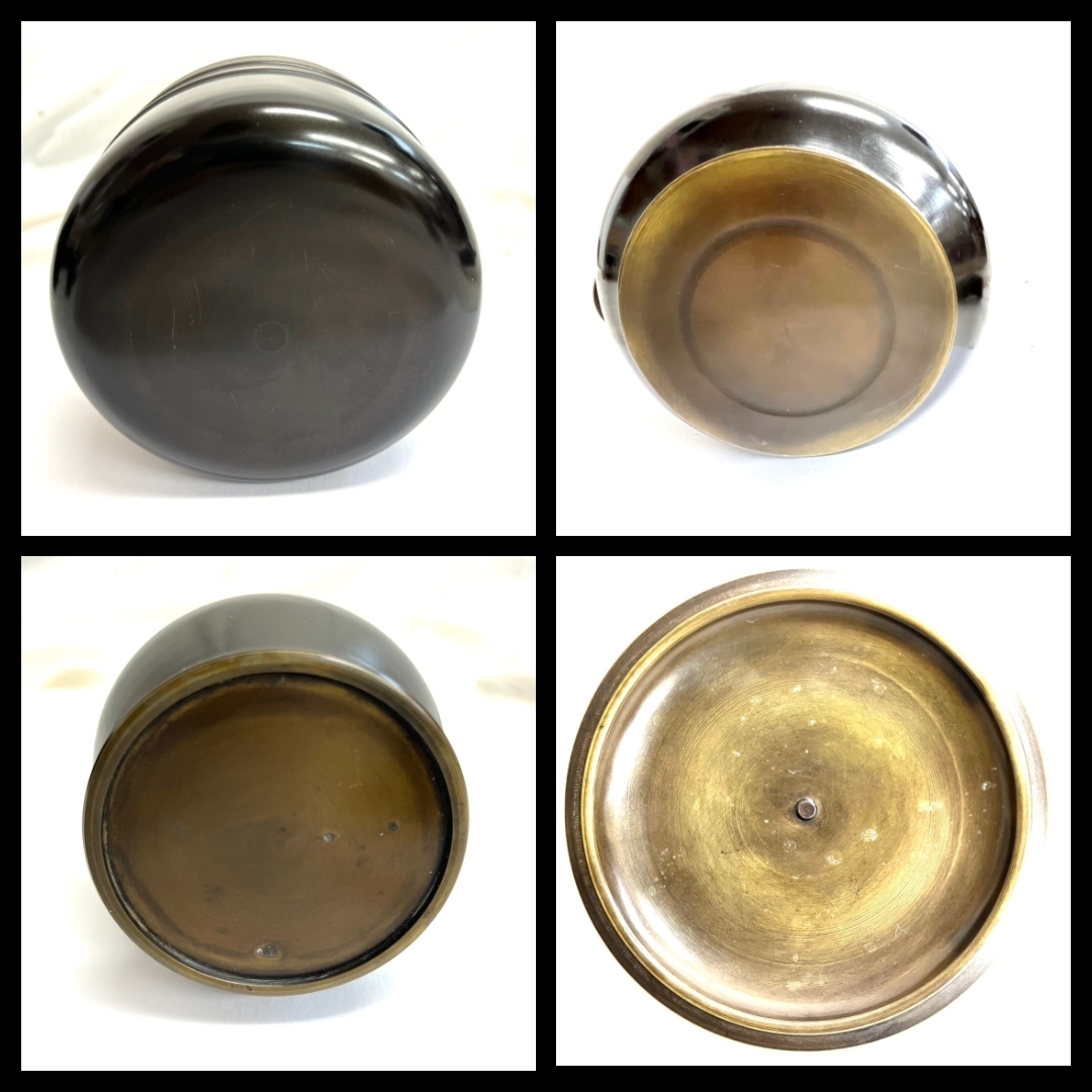 イ527 皆具『鋳師金森浄栄』『唐銅皆具共箱』水指杓立蓋置建水