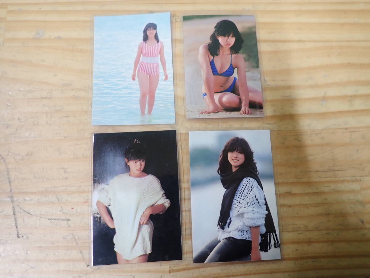 【U13D】中森明菜　ラミネートカード　4枚セット　水着/ビキニ/昭和アイドル/当時物