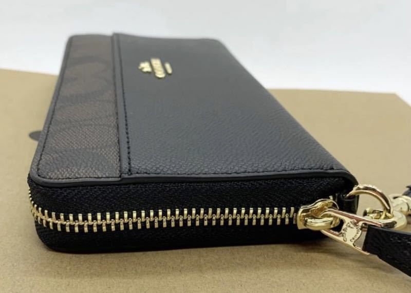 る*ん様 新品 COACH 長財布 シグネチャー ブラック COACH 長財布 シグネチャー F76971 ブラウン×ブラック アウトレット品