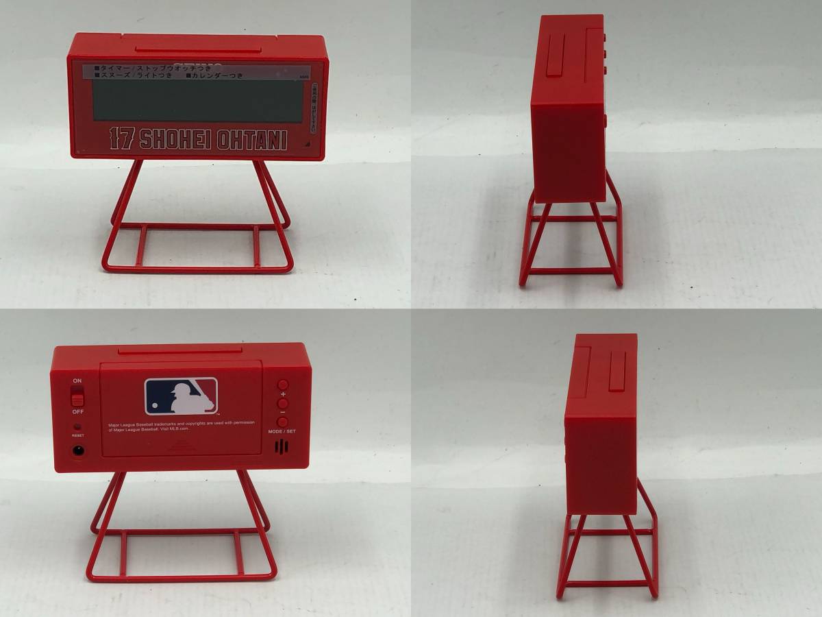 【5582】非売品 SEIKO セイコー 大谷翔平 デジタル置時計 カレンダー ストップウォッチ ライト付 エンゼルス アストロン ノベルティ 中古品