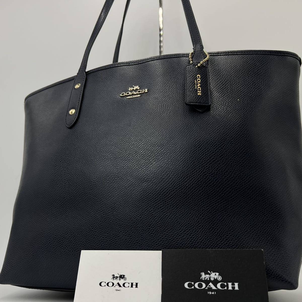 1円【美品】コーチ coach トートバッグ ハンドバッグ 肩掛け可能 