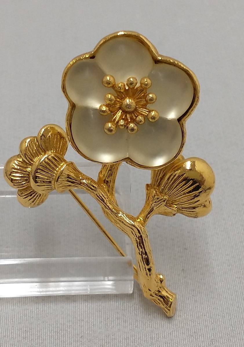 KENZO ケンゾー ブローチ 梅 ゴールド色 フラワー Kenzo Flower Brooch