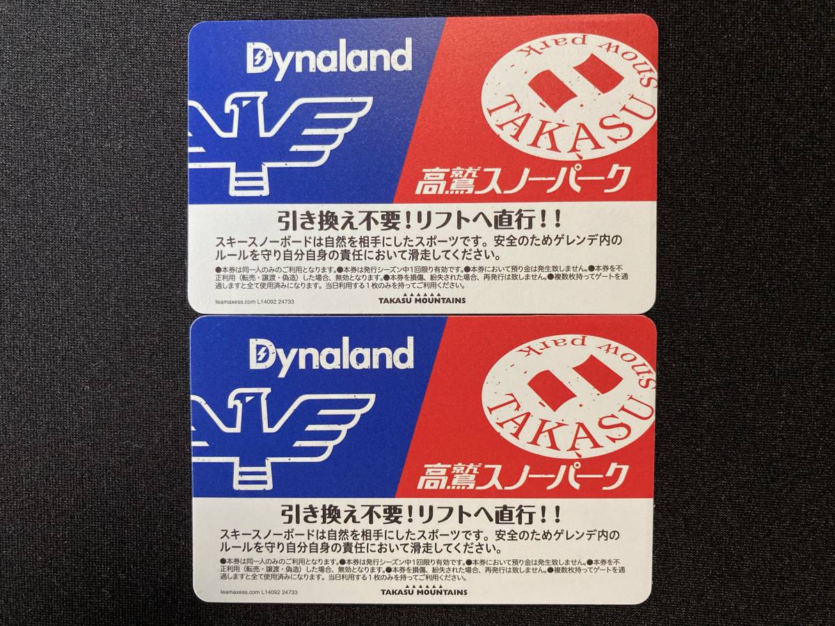 ◇高鷲スノーパーク＆ダイナランドスキー場共通1日リフト券 2枚組