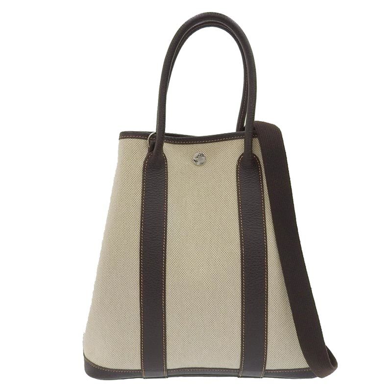 セール，人気 エルメス HERMES ガーデンファイルPM 2WAYバッグ トートバッグ トワルアッシュ ベージュ/ブラウン H刻印 2004年 新入荷 HE0757(かばん、バッグ)｜売買されたオークション情報、yahooの商品情報をア かばん、バッグ