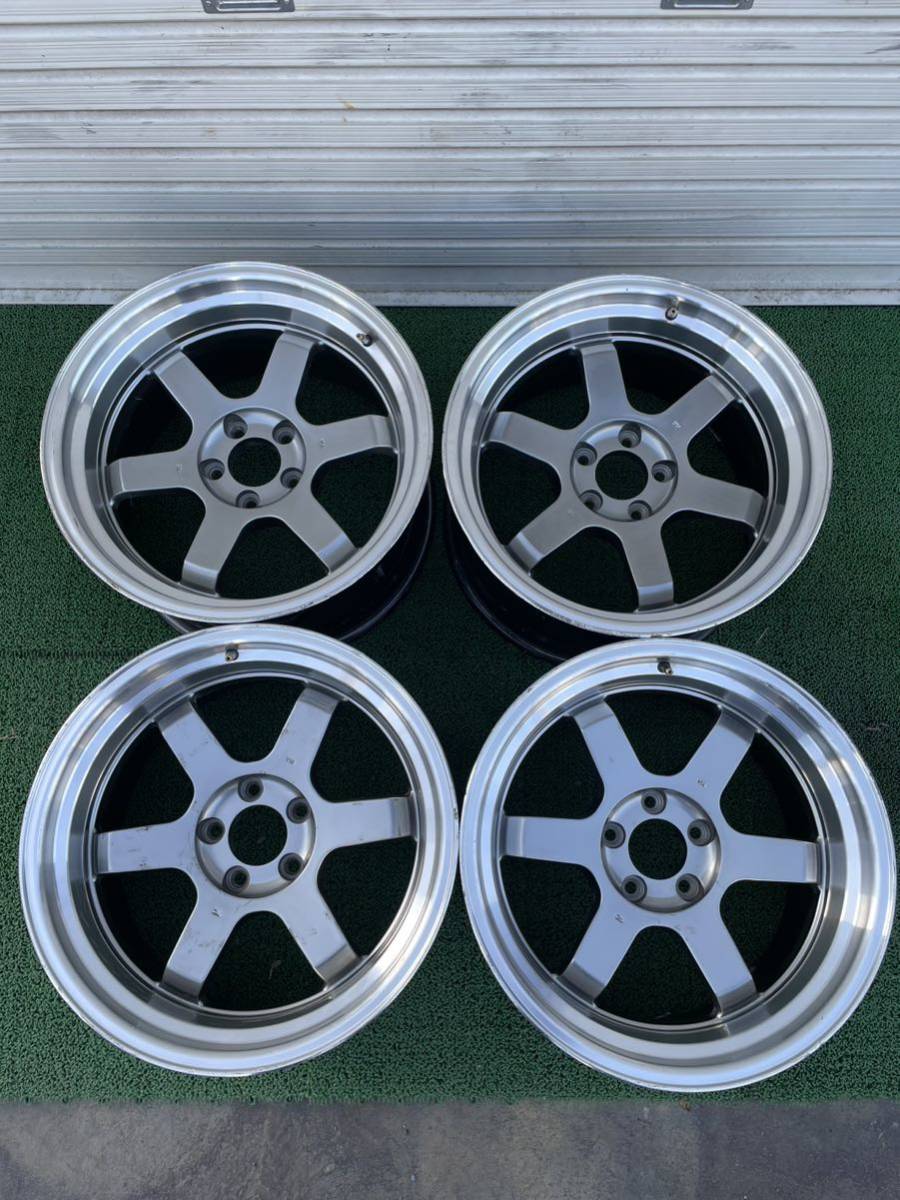 TE37タイプメーカー不明アルミ 4本18インチ 10j+15シルビア ツアラー 