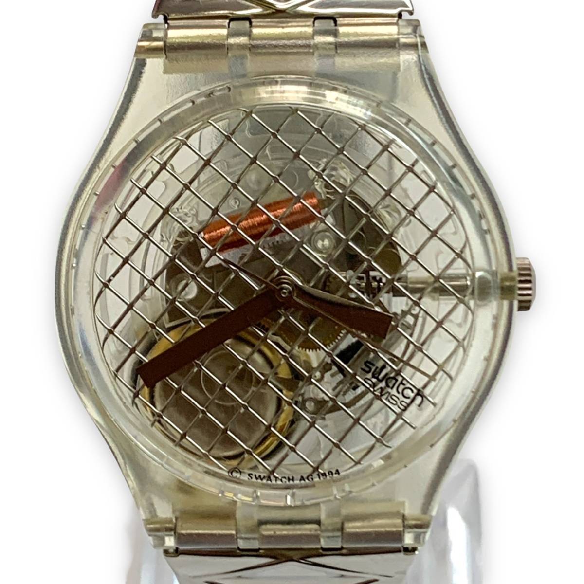 □中古・美品 Swatch スウォッチ Silver Net GK186 ケース付き/電池 