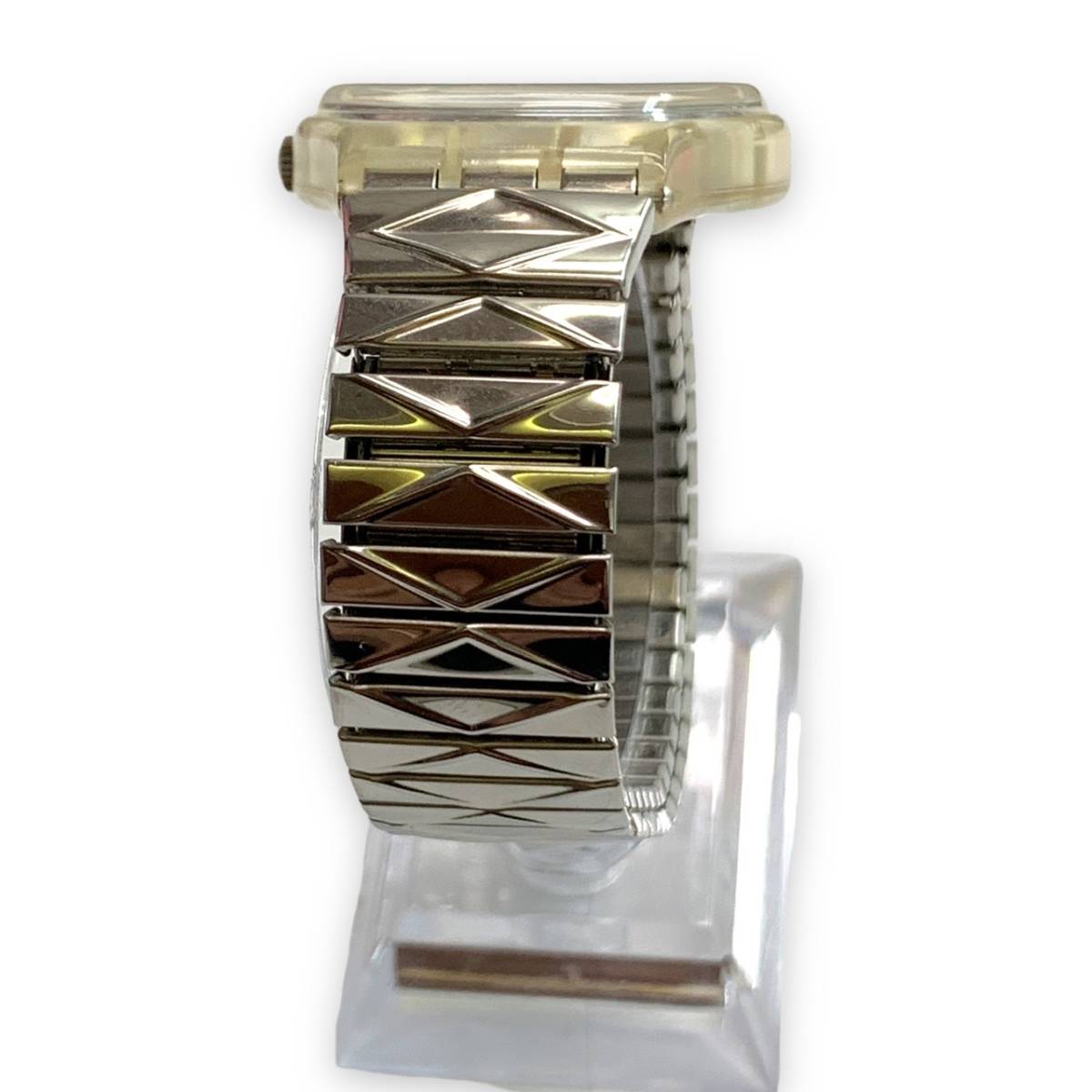 □中古・美品 Swatch スウォッチ Silver Net GK186 ケース付き/電池 