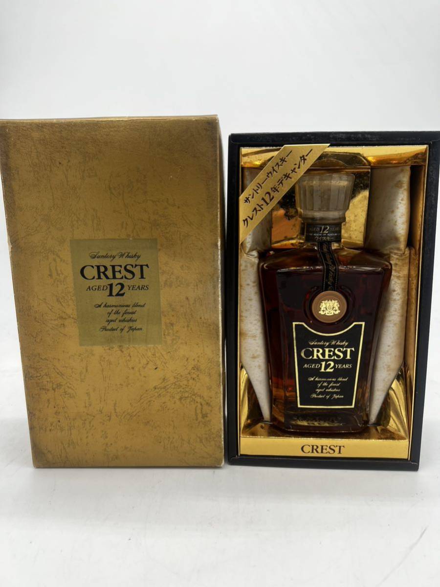 1円スタート 古酒☆未開栓☆SUNTORY CREST サントリー クレスト 12年 箱