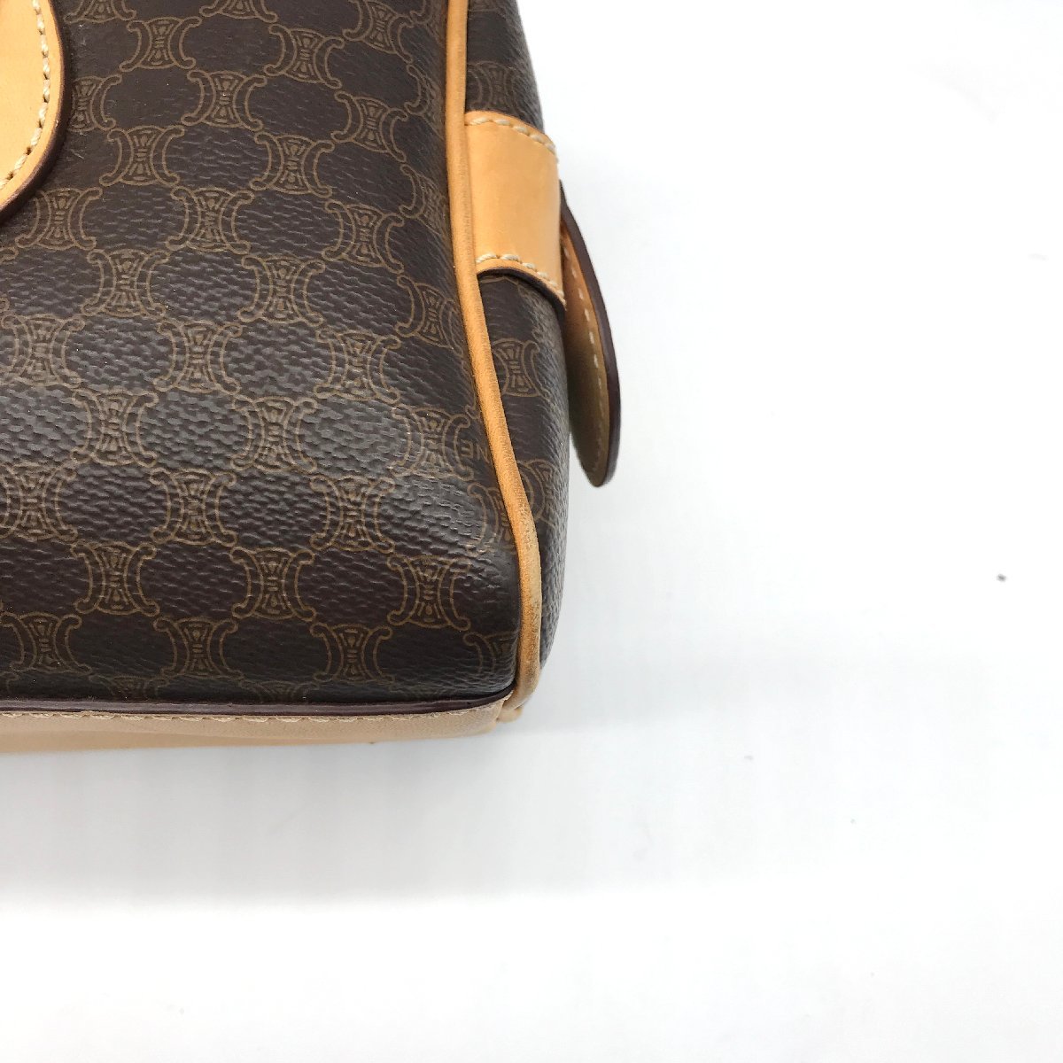 セリーヌ CELINE 1円 マカダム柄 ハンドバッグ PVC×レザー マカダム
