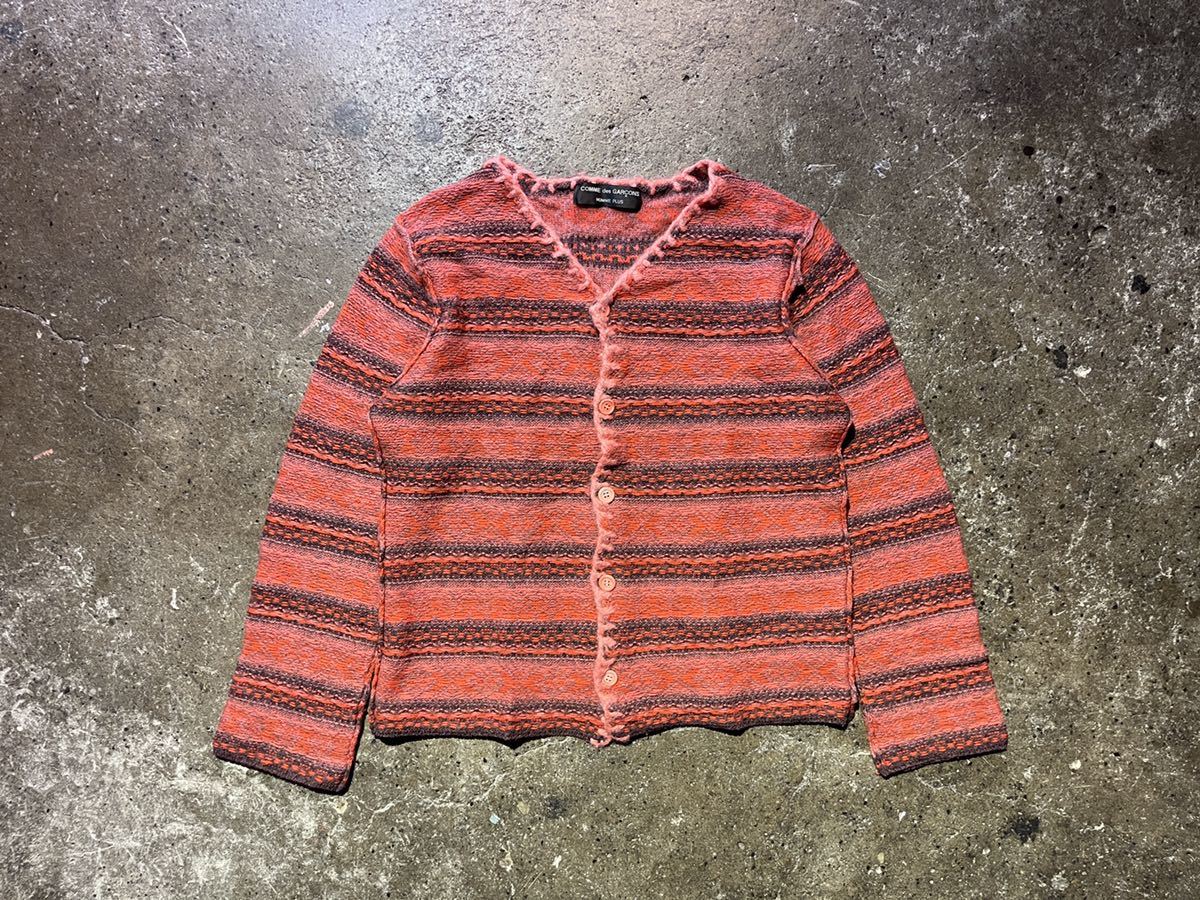 COMME des GARCONS HOMME PLUS 99aw 製品染め ブランケットステッチカーディガン 1999aw スーべニールキッチュ期