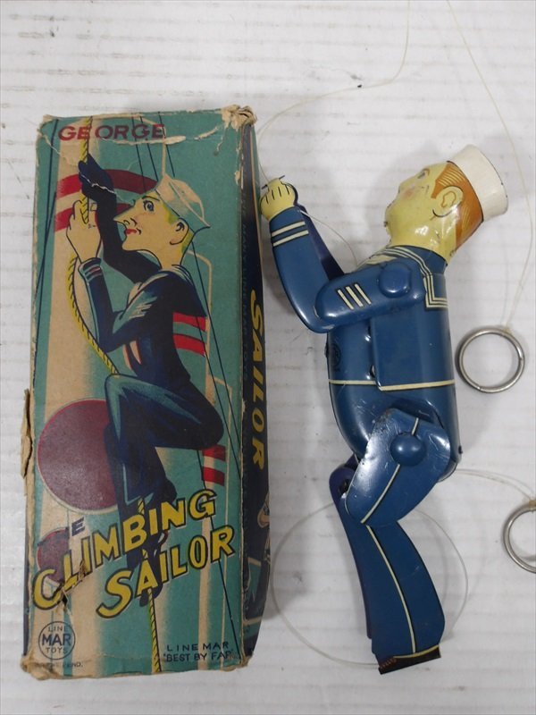 LINEMAR TOYS GEORGE THE CLIMBING SAILOR 1960年代頃 当時物 ブリキ ラインマー 船乗り 箱付き 雑貨