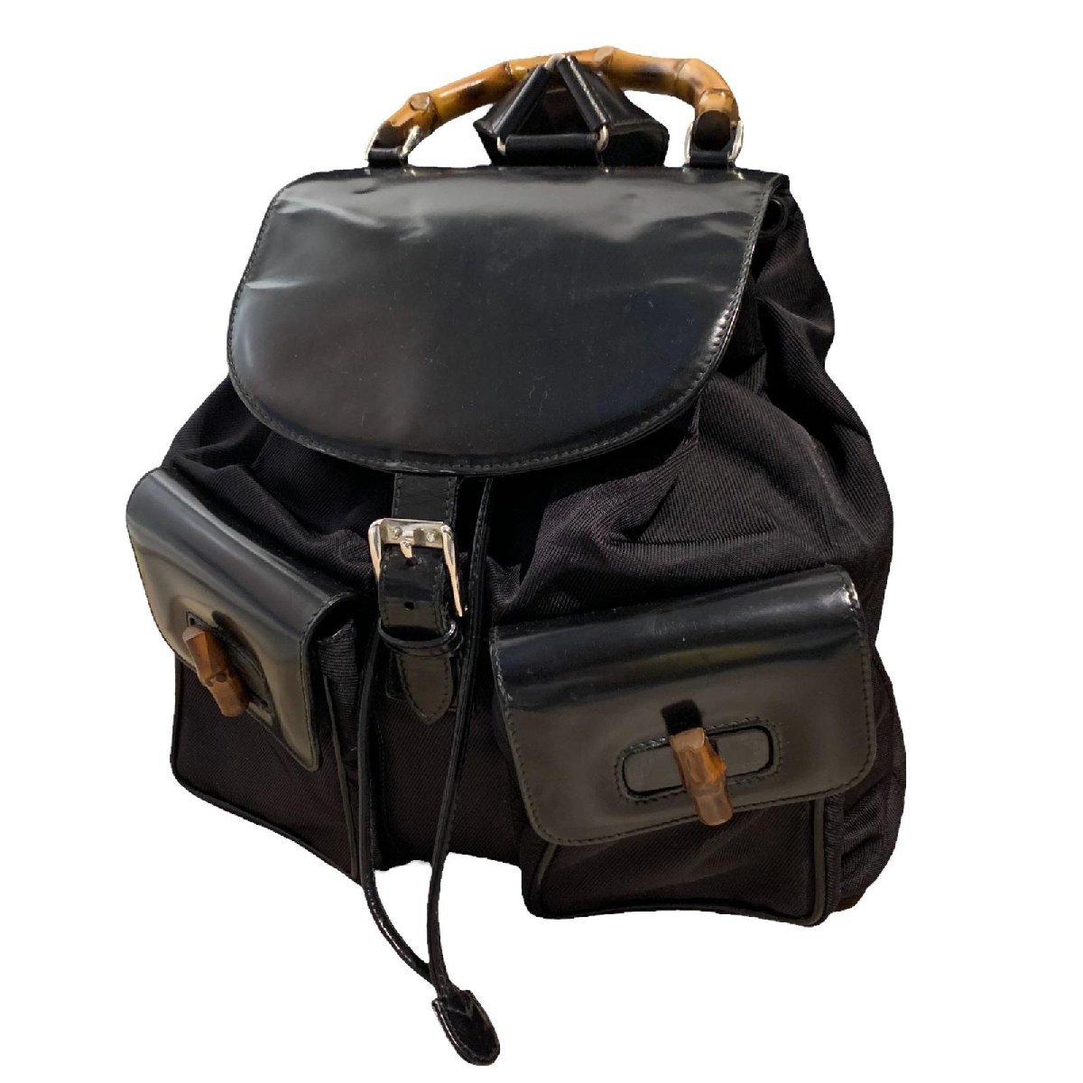 GUCCI グッチ レザー バンブー リュックサック 003-1998-0016 ブラック 