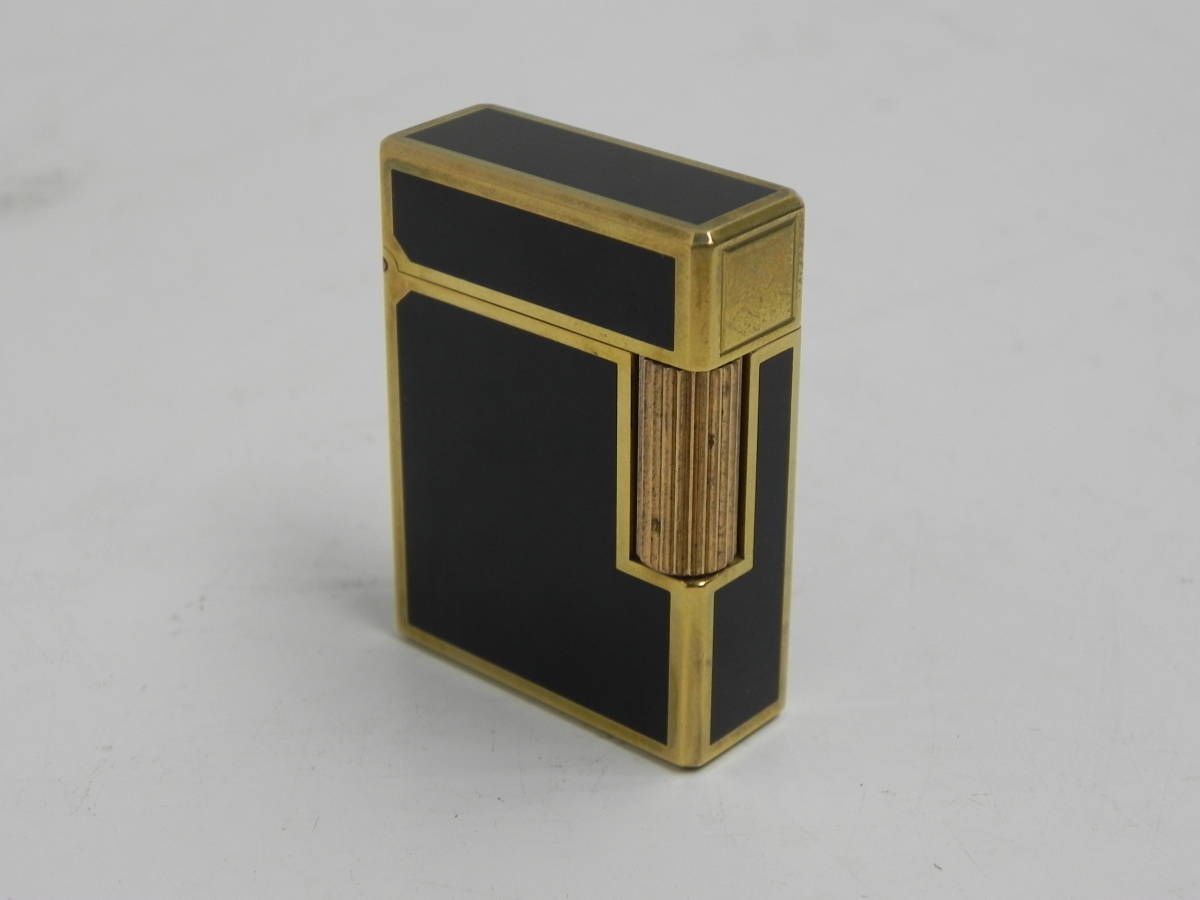 S.T.Dupont デュポン ガスライター ローラー式 ゴールド ブラック 喫煙具 A007