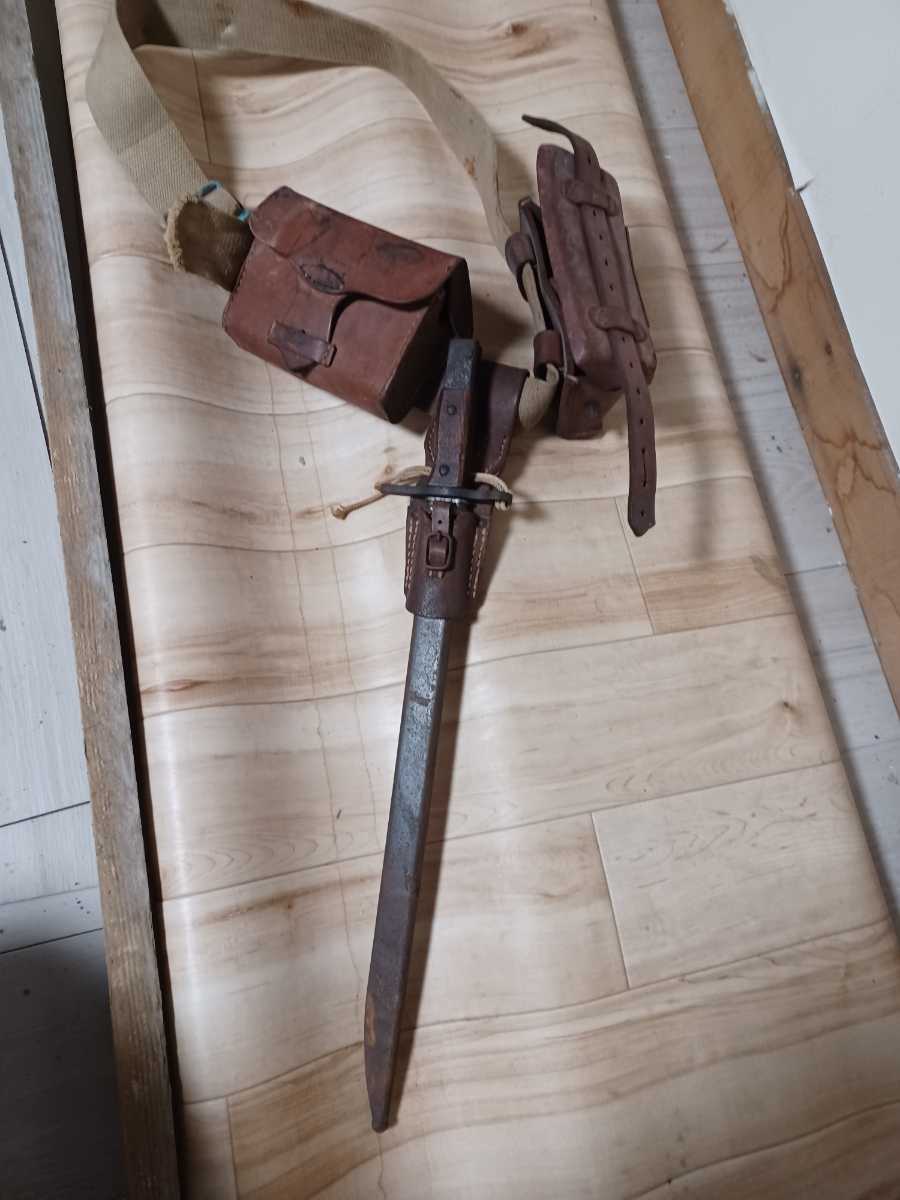 模造刀 三十年式銃剣 弾薬 革 剣鞘 ホルダー☆ 三十年