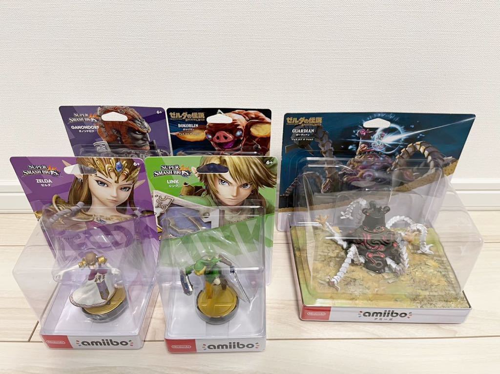 新品 未開封 amiibo リンク ゼルダ ボコブリン ガーディアン ガノンドロフ ブレス オブ ザ ワイルド ゼルダの伝説 アミーボ
