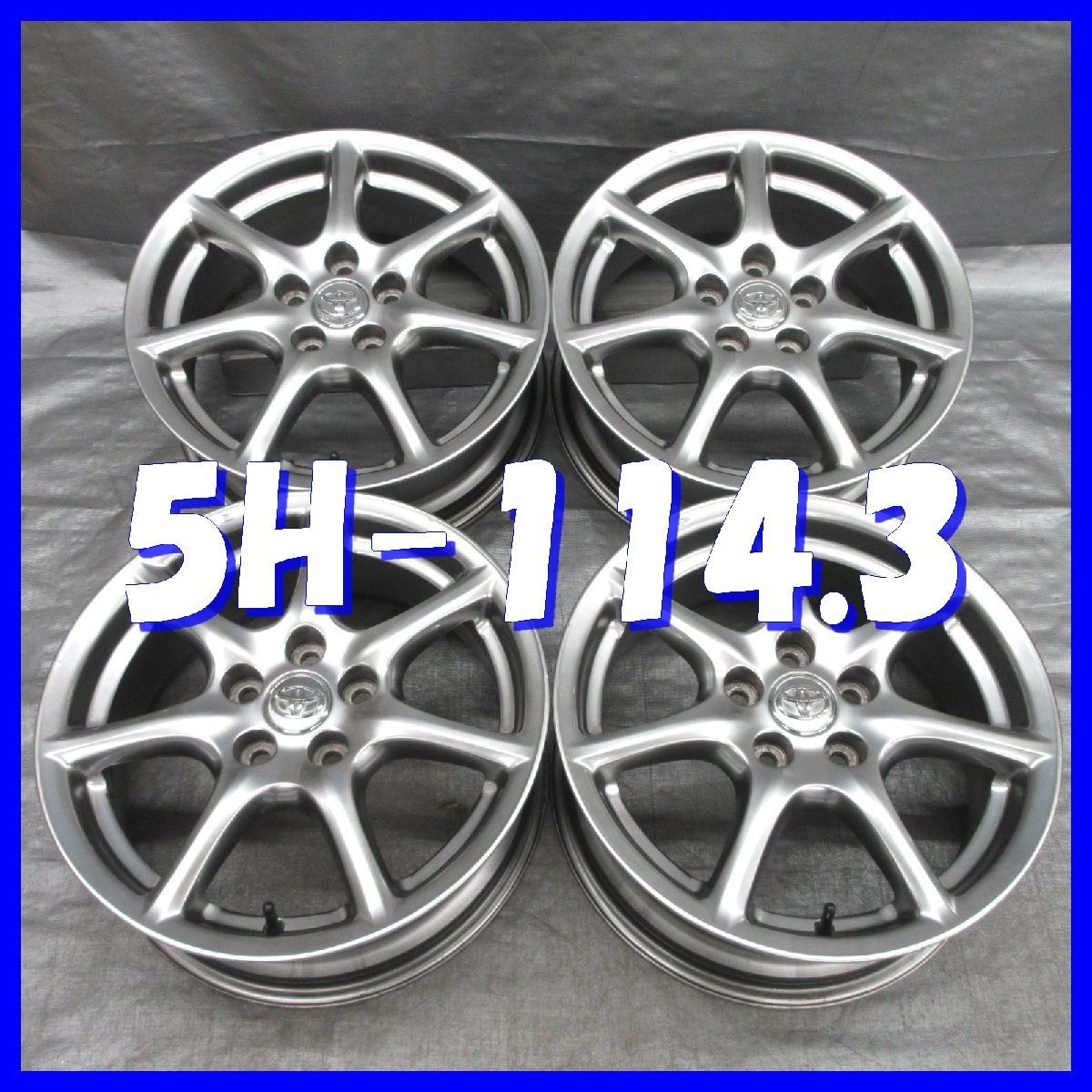 □送料無料 A2■ トヨタ 50 前期 エスティマ 純正 ■ 17×7J+50 ■ 5H PCD114.3 ◇ 4本 ◇ ハイグロス系 1ピース/スポーク 平座ナット