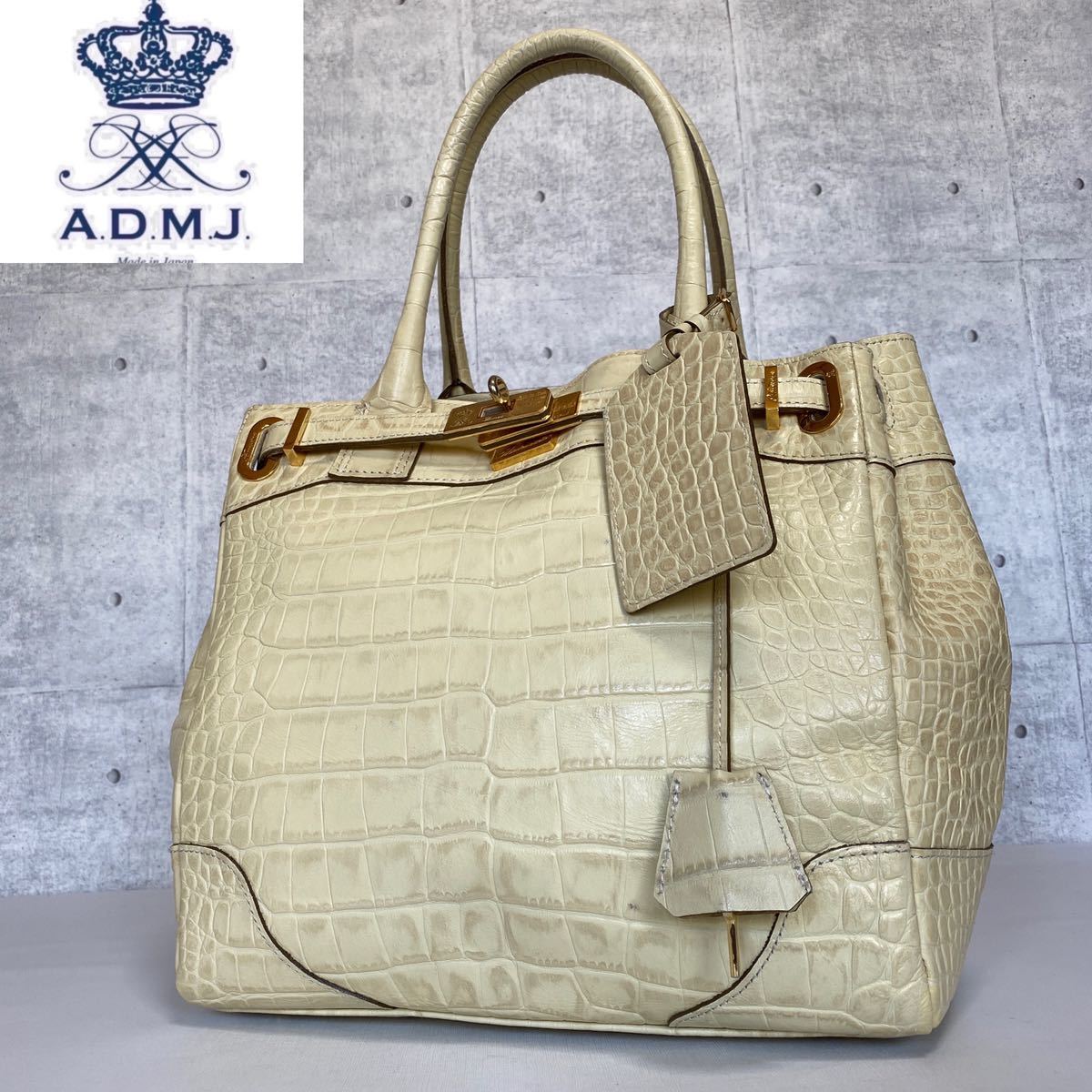 極美品 A.D.M.J エーディーエムジェー トートバッグ ハンドバッグ 