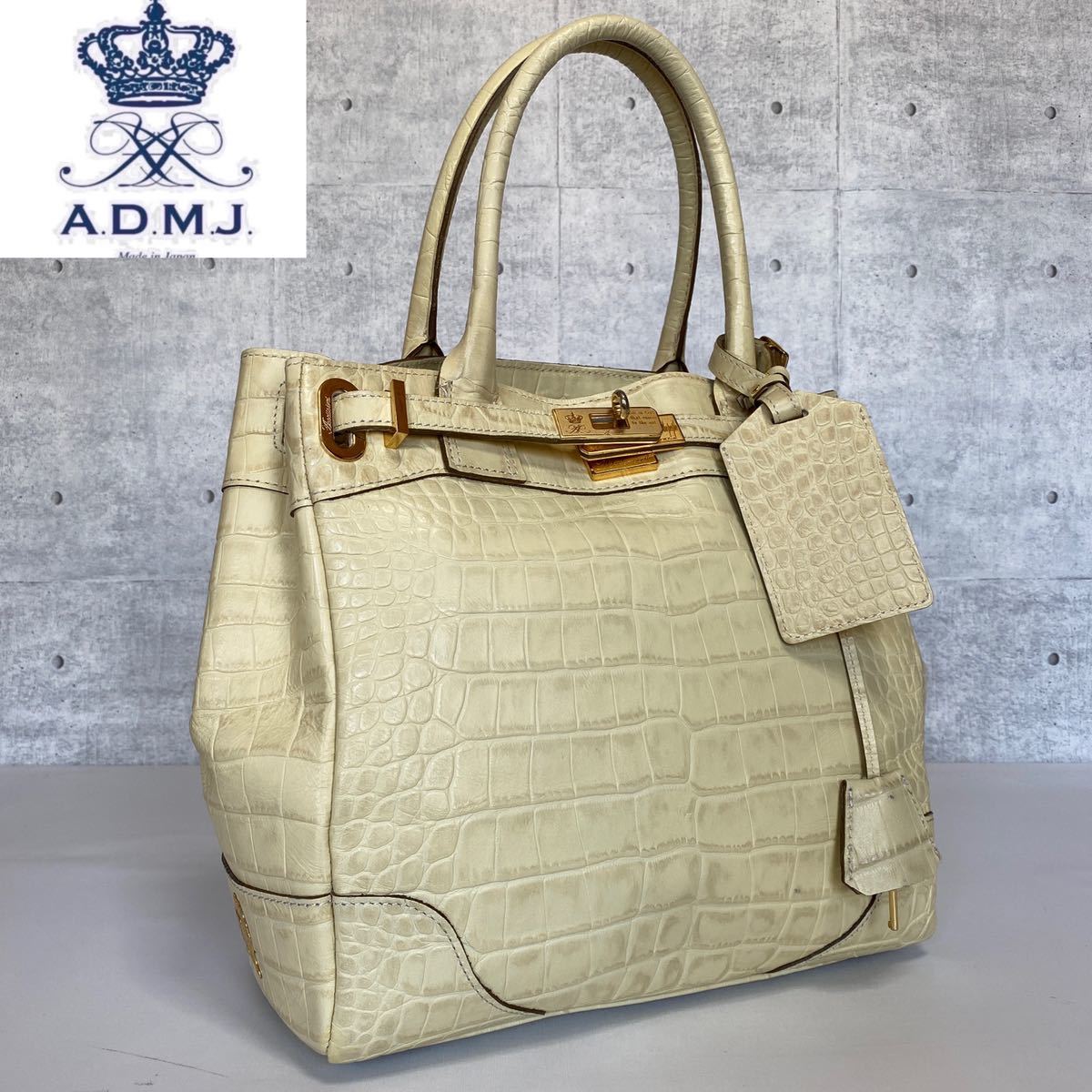 極美品 A.D.M.J エーディーエムジェー トートバッグ ハンドバッグ 