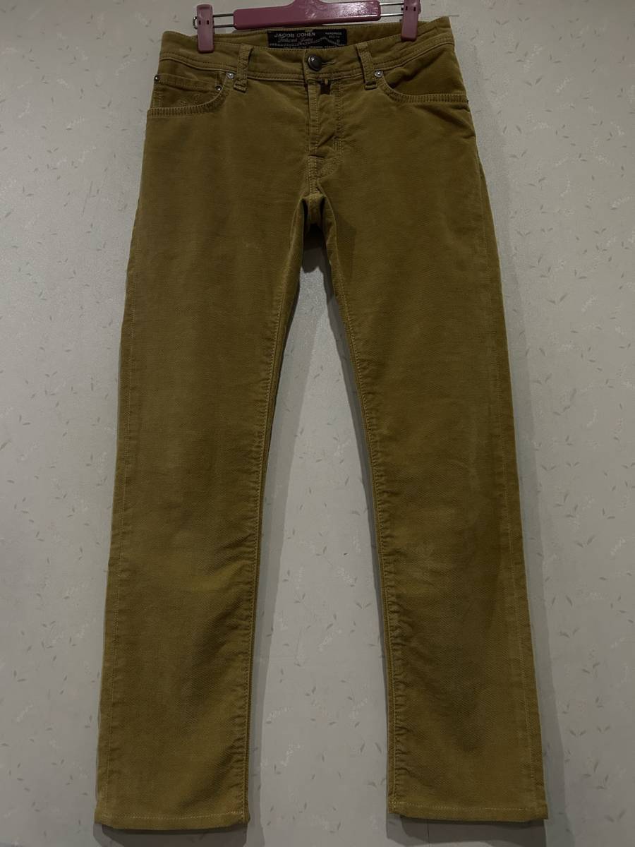 ※JACOB COHEN ヤコブコーエン PW622 OT:43598 ストレッチ モールスキン パンツ イエローオーカー イタリア製 29 　 BJBC.B