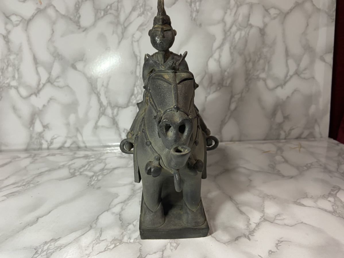 212s1 希少？ 新羅土器 騎馬人物形 古新羅 土器 新羅窯 美術品