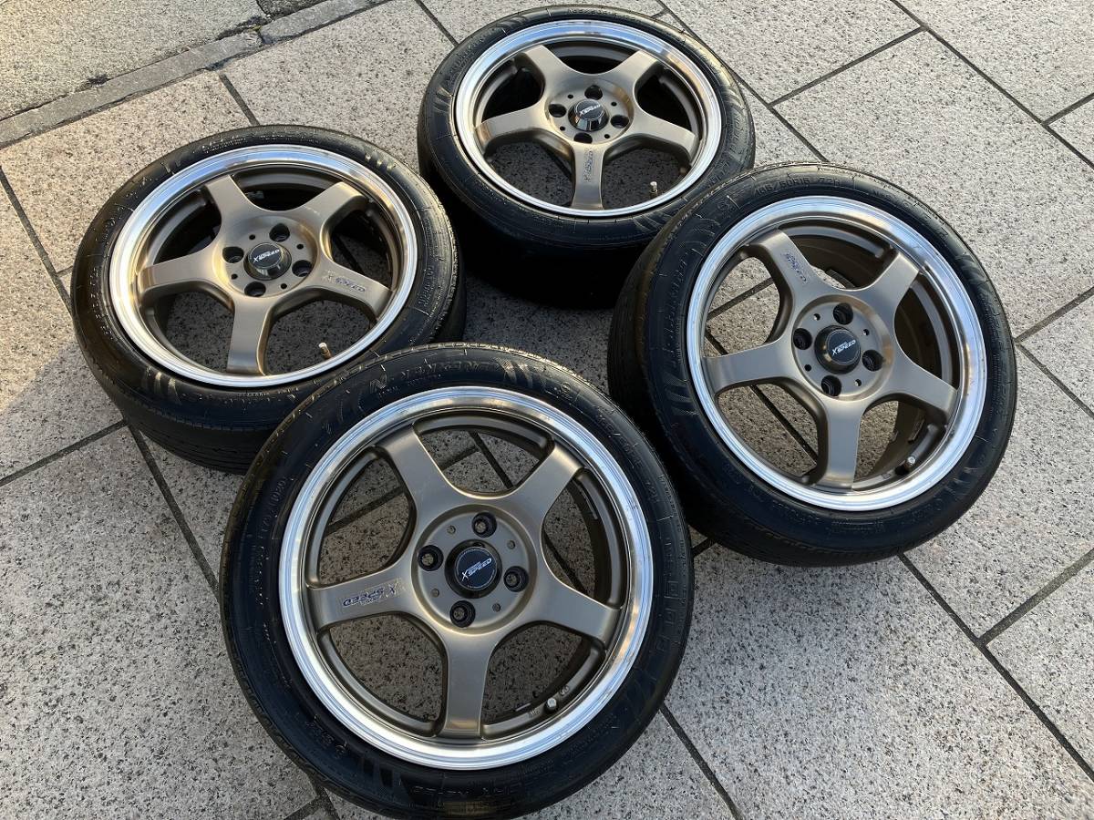 軽量6J+43☆クロススピードX5☆4H100ブロンズ☆165/50R15軽☆屋内保管 