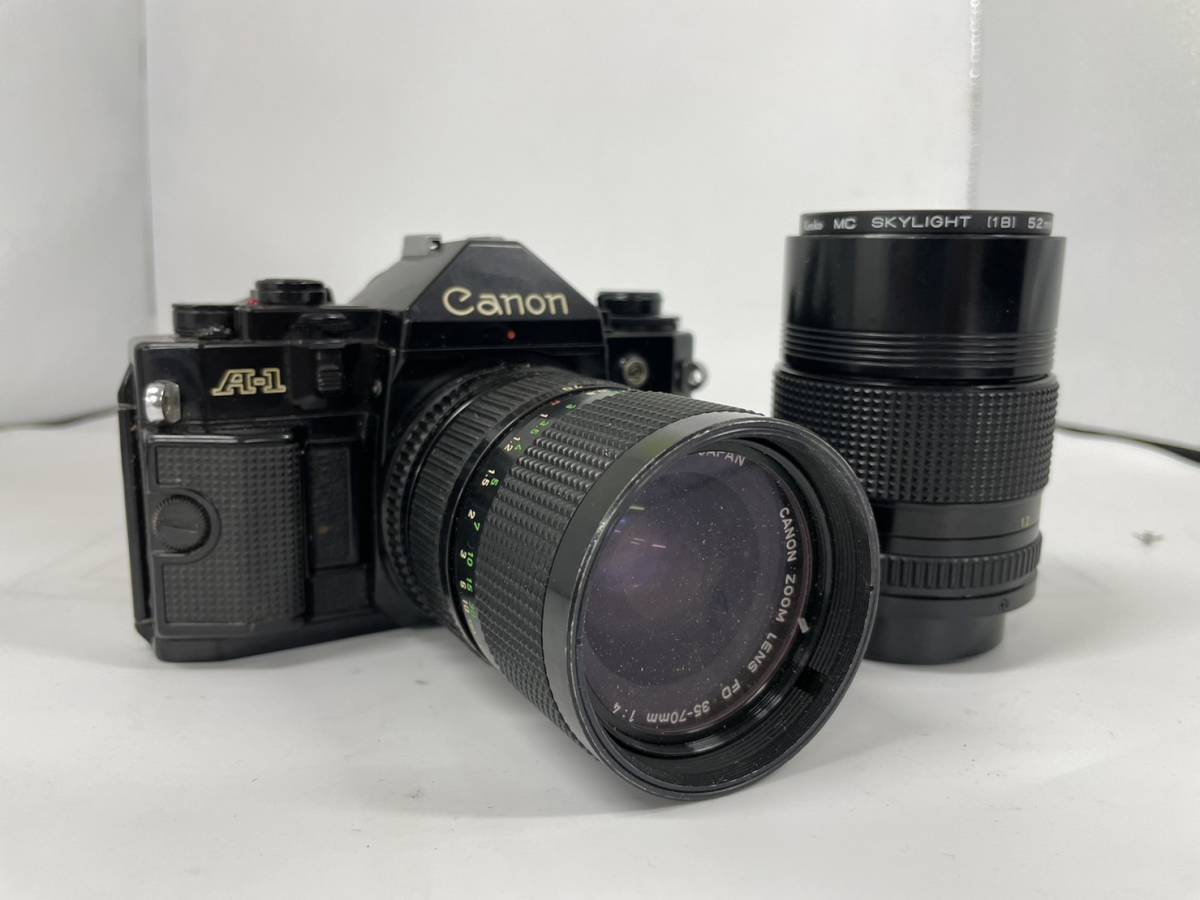 1円 石 Canon A-1 キャノン ブラック レンズ FD 1:4 35-70mm 1:2.8 135mm まとめ 一眼レフカメラ フィルム 2