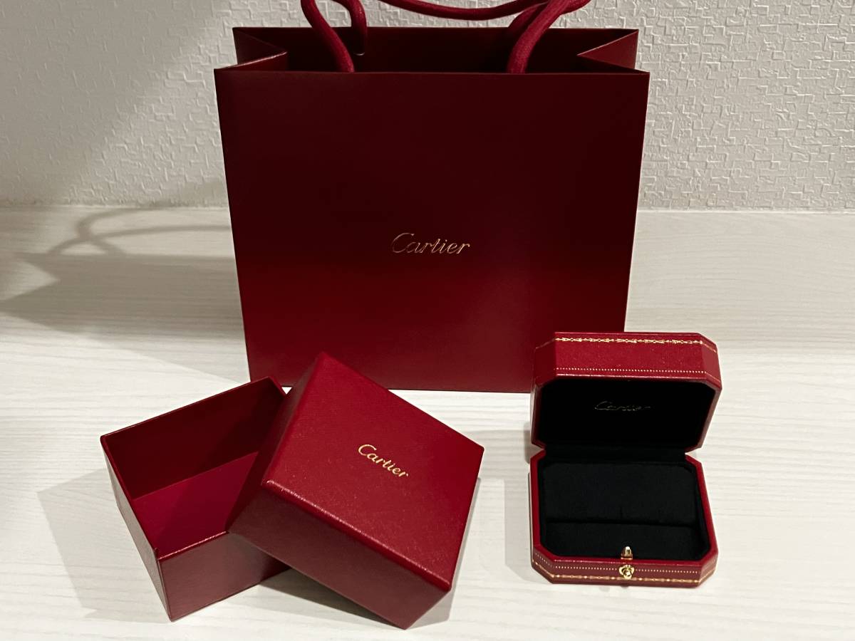 カルティエ空き箱(ジュエリーボックス(リング、ピアス用)、外箱、紙袋のセット) 得価，お買い得】 カルティエ□ピアスイヤリング用ジュエリーボックス