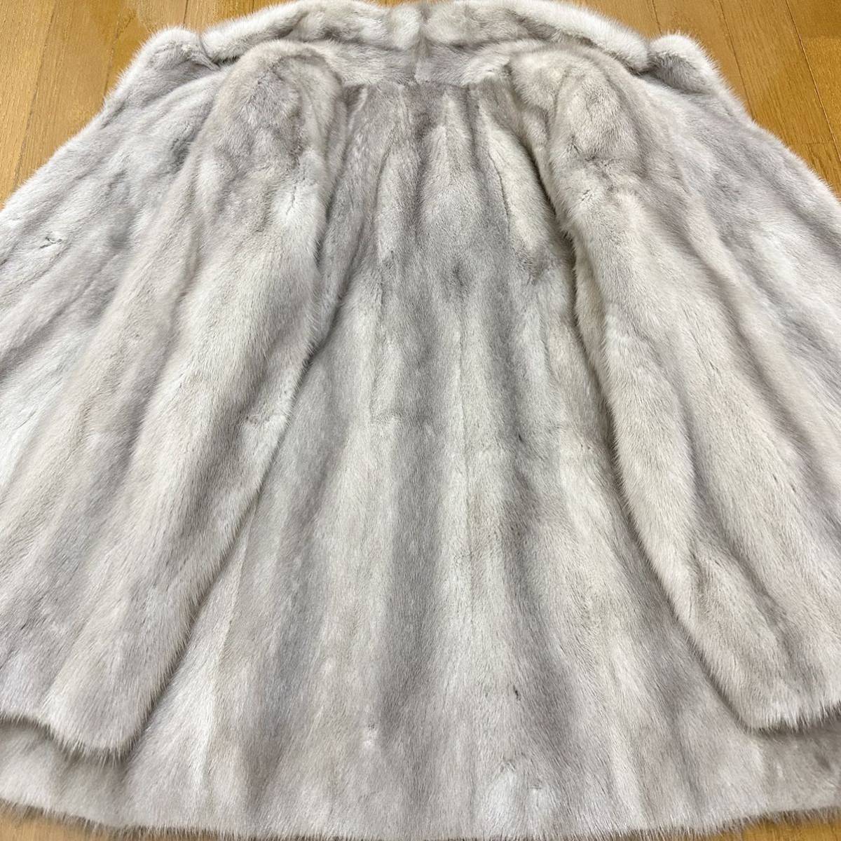 h117）【MITSUKOSHI】サファイアミンク ハーフコート サイズ13号