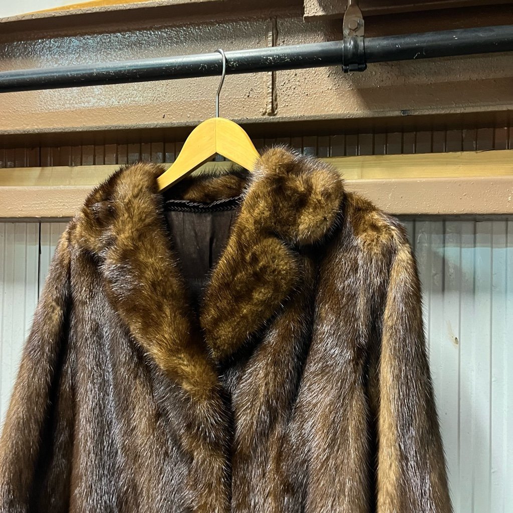 レディース SAGA MINK ブラウン ミンクファー コート ショート