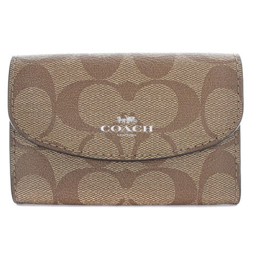 コーチ COACH 6連キーケース シグネチャー レザー ロゴ 茶色 ブラウン /SR17 レディース