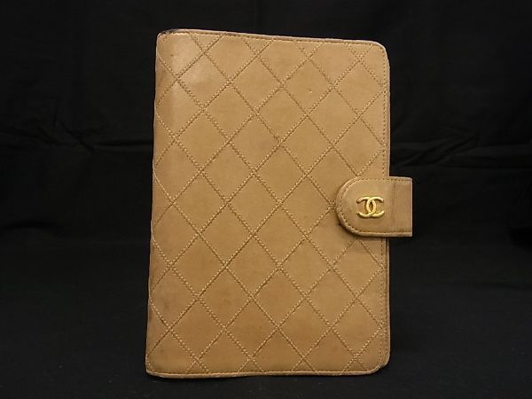 1円 CHANEL シャネル ココマーク ビコローレ ラムスキン 6穴式 手帳