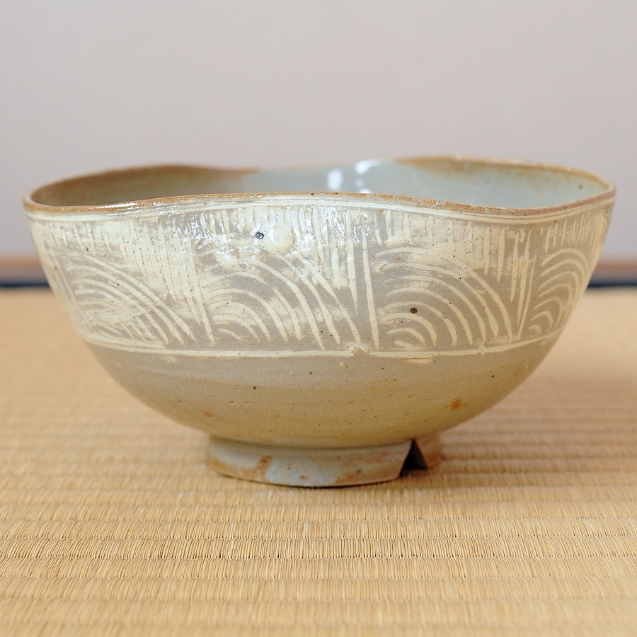 横井米禽 御本三島鉢 名古屋の茶道具商 ( 高麗三島 数寄者 )