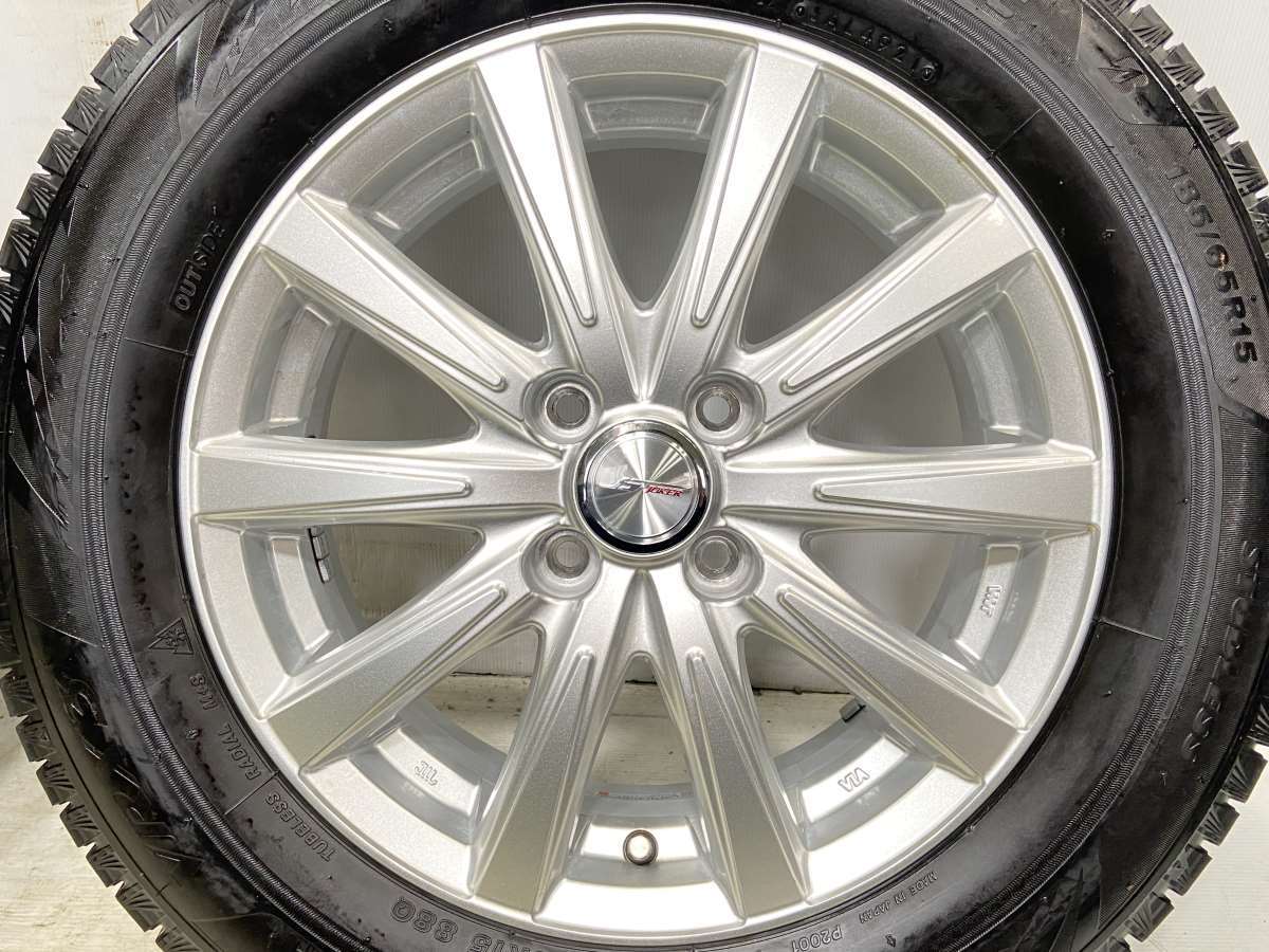 中古タイヤ スタッドレスタイヤ ホイールセット 4本セット 185/65R15 　 JOKER 15x5.5 42 100-4穴 ブリヂストン ブリザック VRX3