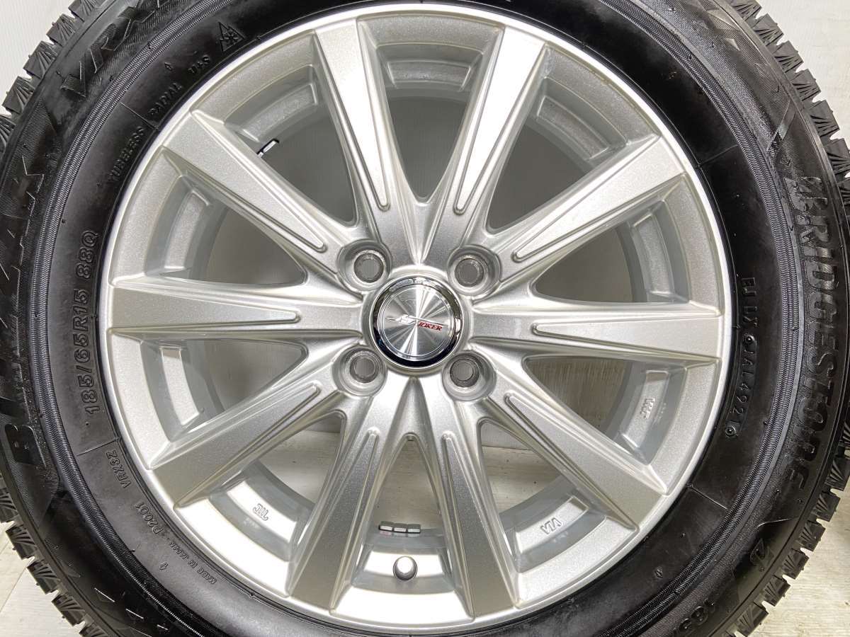 中古タイヤ スタッドレスタイヤ ホイールセット 4本セット 185/65R15 　 JOKER 15x5.5 42 100-4穴 ブリヂストン ブリザック VRX3