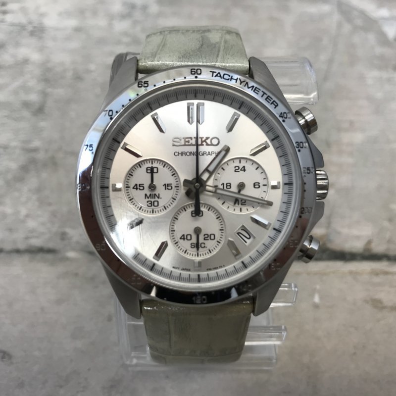 ＳＥＩＫＯ セイコースピリット 腕時計 クロノグラフ ８Ｔ６３−００Ｄ０ ホワイト クォ−ツ メンズ 時計/232