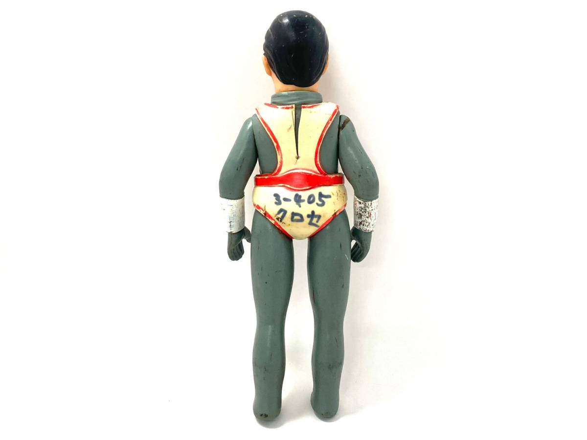 □(K)【ジャンク品】TBS 旧バンダイ シルバー仮面 ソフビ 全長約24.5cm  