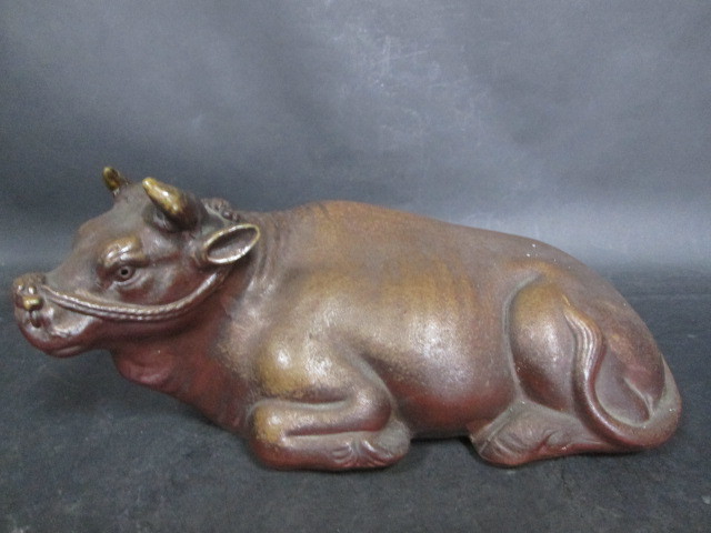 【夕霧】古備前牛置物