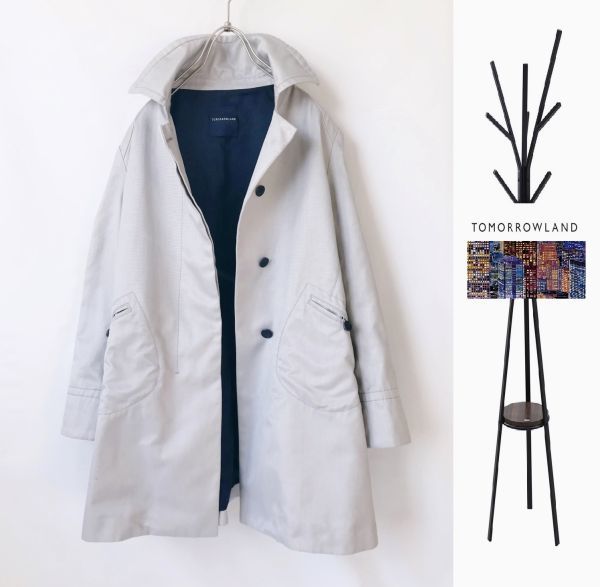 トゥモローランド 　美品　 バルマカーン　ショートコート　サイズ38 　ライトグレー　 TOMORROWLAND