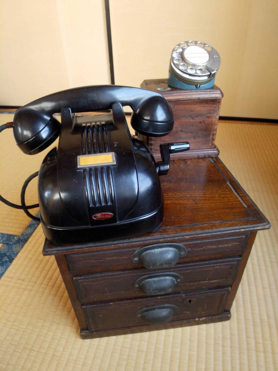  使用可能 4号M磁石式電話機 レトロアンティーク 品 明治 大正 １円スタート(電話機)｜売買されたオークション情報、yahooの商品情報をアーカイブ公開 - オークファン 電話機