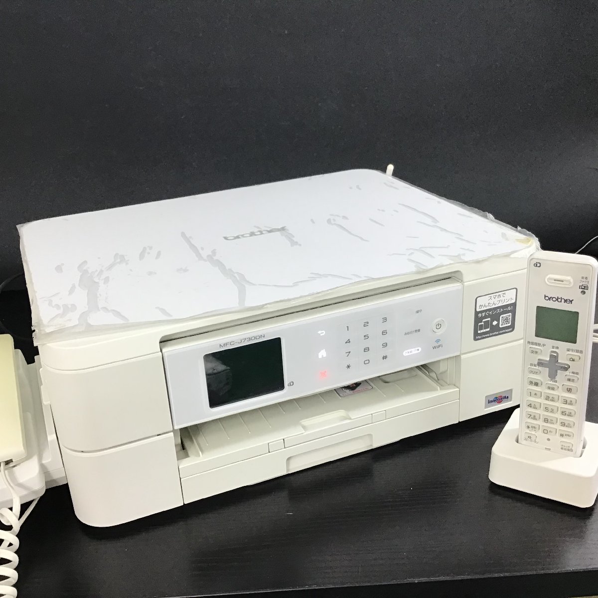 送料無料 ブラザー FAX複合機 MFC-J738DN 通電 チェック印刷確認 子機付