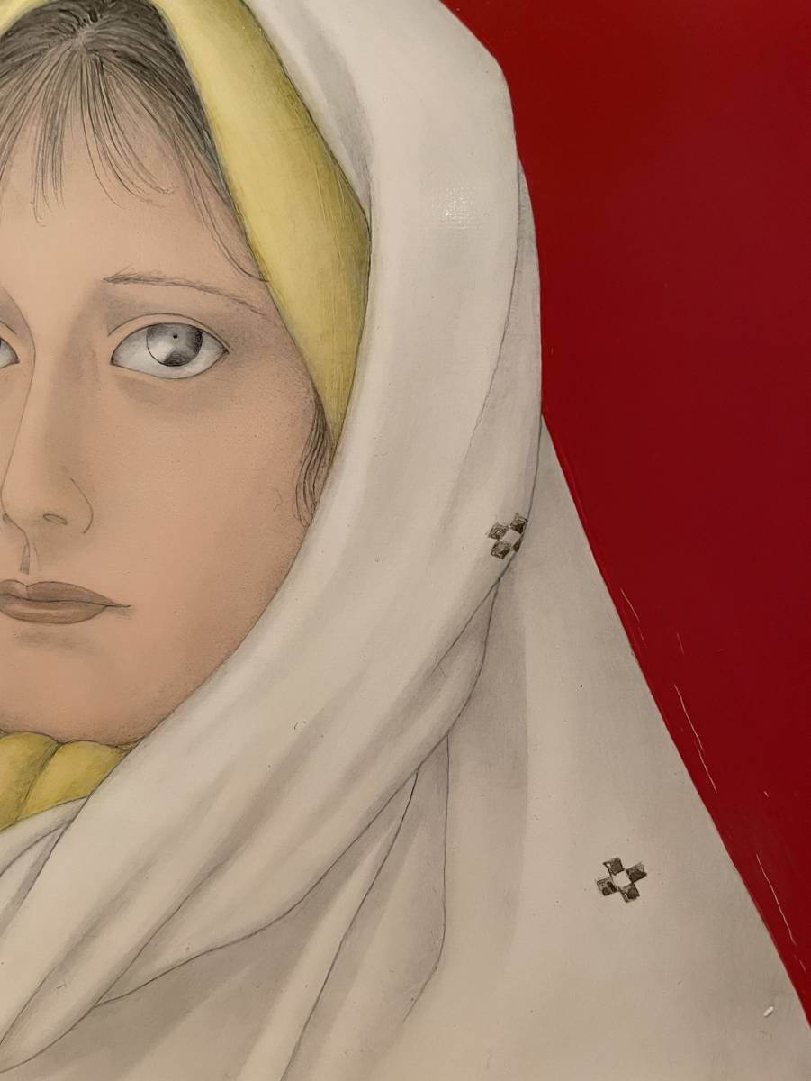 真作保証 栗原喜依子『チュニジアの少女』油彩4号 サイン・裏書有り 