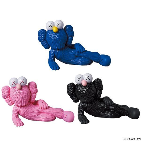 【KAWS TIME OFF 】MEDICOM TOY PLUS メディコムトイ カウズ ブルーブラック ピンク BE@RBRICK ベアブリック 全色セット　BLUE BLACK PINK