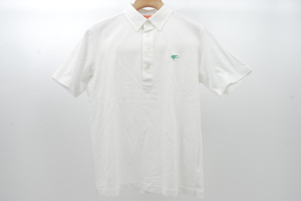 coco★ビームスゴルフ★半袖ボタンダウンポロシャツ★シンプル★白★ホワイト★M★USED※ネコポス発送可★61853