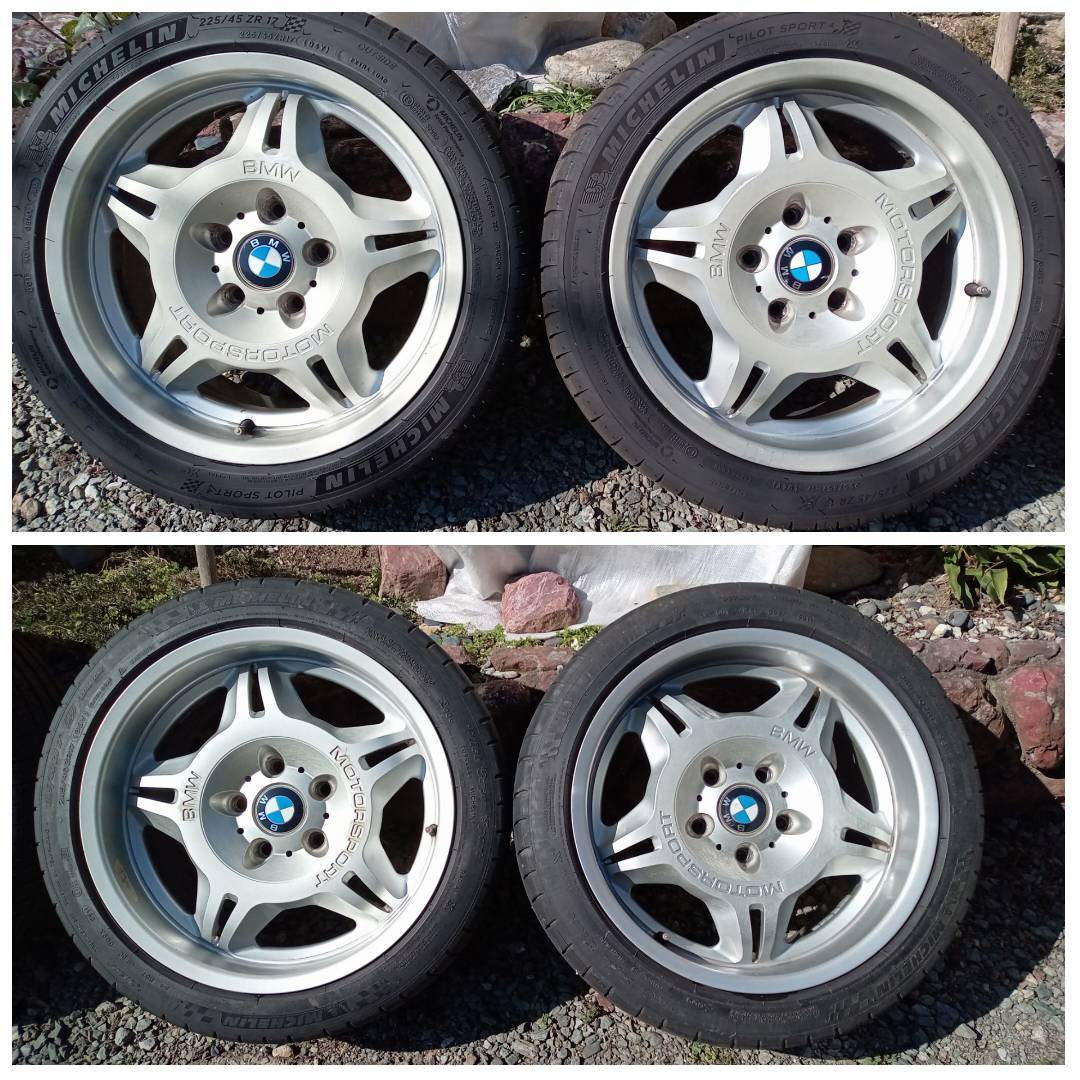 BMW純正 M3(E36)用17インチ(前7.5J/後8.5J)鍛造アルミホイール(Mダブル 