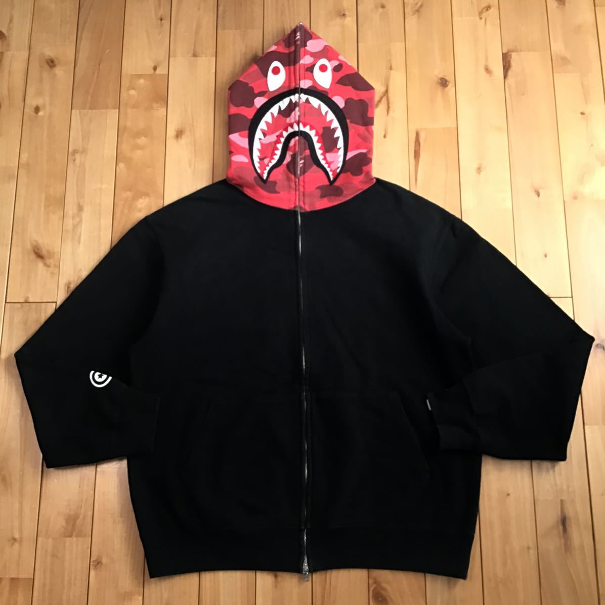 ★NFS限定★ Pharrell camo シャーク パーカー Lサイズ shark full zip hoodie a bathing ape bape エイプ ベイプ red camo NIGO 迷彩 z20