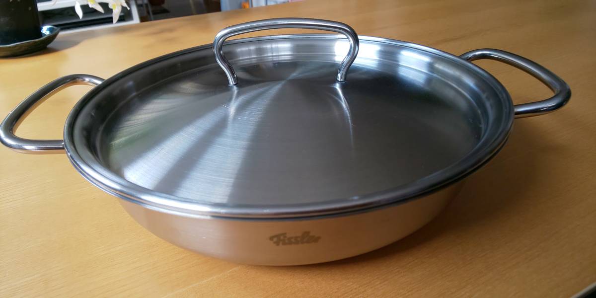 フィスラー 浅鍋 蓋有り 美品_1