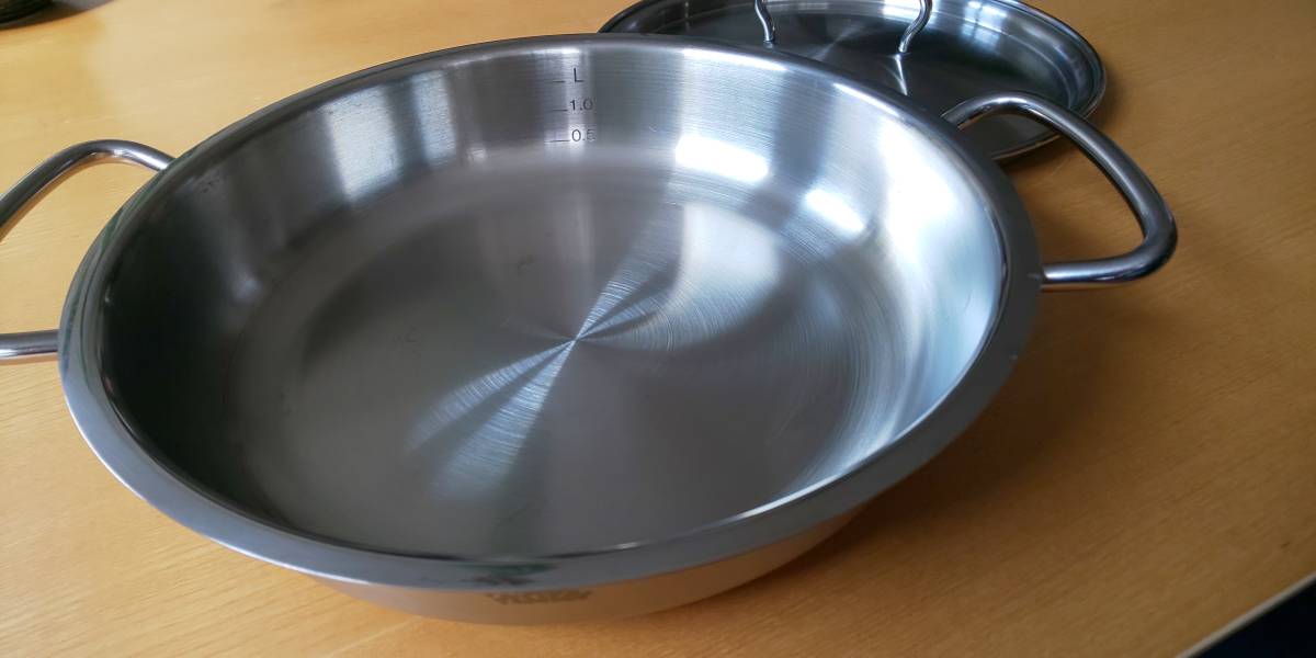 フィスラー 浅鍋 蓋有り 美品_2