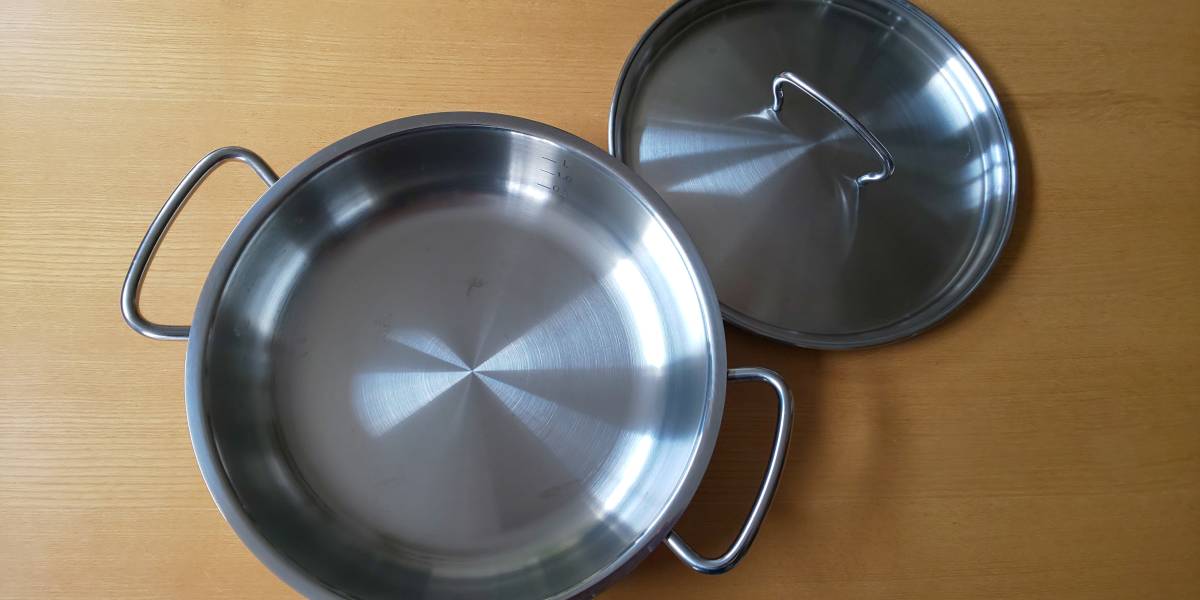 フィスラー 浅鍋 蓋有り 美品_3